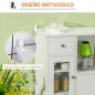 Aparador de Cocina Moderno con Puerta de Vidrio Mueble Auxiliar de Almacenaje para Comedor 80x30x82 cm Blanco