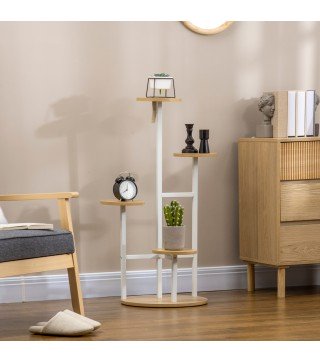 Soporte para Plantas de 4 Niveles Estantería para Macetas para Interior y Exterior 40x40x95,5 cm Natural