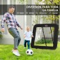 Red de Rebote Plegable con Ángulo Ajustable para Entrenamiento de Fútbol Béisbol y Más 128x118x108-120 cm Negro