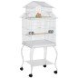 Jaula para Pájaros con Ruedas Jaula Grande con Soporte y Estante para Cacatúa ninfa Cotorra del Sol 50x49x137 cm Blanco Jaula para Pájaros con Ruedas Jaula Grande con Soporte y Estante para Cacatúa ninfa Cotorra del Sol 50x49x137 cm Blanco