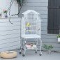 Jaula para Pájaros con Ruedas Jaula Grande con Soporte y Estante para Cacatúa ninfa Cotorra del Sol 50x49x137 cm Blanco Jaula para Pájaros con Ruedas Jaula Grande con Soporte y Estante para Cacatúa ninfa Cotorra del Sol 50x49x137 cm Blanco