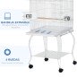 Jaula para Pájaros con Ruedas Jaula Grande con Soporte y Estante para Cacatúa ninfa Cotorra del Sol 50x49x137 cm Blanco Jaula para Pájaros con Ruedas Jaula Grande con Soporte y Estante para Cacatúa ninfa Cotorra del Sol 50x49x137 cm Blanco