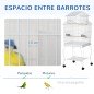 Jaula para Pájaros con Ruedas Jaula Grande con Soporte y Estante para Cacatúa ninfa Cotorra del Sol 50x49x137 cm Blanco Jaula para Pájaros con Ruedas Jaula Grande con Soporte y Estante para Cacatúa ninfa Cotorra del Sol 50x49x137 cm Blanco