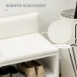 Banco Zapatero para 4 Pares con Compartimento Abierto y Asiento con Cojín para Entrada Pasillo 80x33x49 cm Blanco