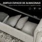 Banqueta Pie de Cama con Almacenamiento y Reposabrazos para Dormitorio Salón Pasillo 146,5x49x74,5 cm Gris Claro