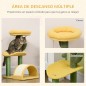 Rascador para Gatos de 72 cm con Cama Poste de Sisal Rascador Curvo y Bola Colgante 40x35x72 cm Verde y Amarillo