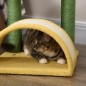 Rascador para Gatos de 72 cm con Cama Poste de Sisal Rascador Curvo y Bola Colgante 40x35x72 cm Verde y Amarillo