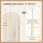 Árbol para Gatos de Suelo a Techo con Altura Ajustable Poste de Sisal y Bola para Jugar 47x34x220-260 cm Crema