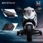 Moto Eléctrica con Licencia HONDA para 3-5 Años con Faros Bocina Música y Ruedas Auxiliares 90x44x52 cm Blanco