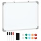 Pizarra Blanca Magnética Pizarra de Borrado en Seco con Borrador 4 Rotuladores y 10 Imanes 60x45 cm Blanco