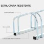 Aparcamiento para 3 Bicicletas Estacionamiento para Aparcar Bicicletas para Interior y Exterior 76x33x27cm Plata