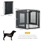 Parque Plegable para Perros de 6 Paneles Convertible en Barrera de Seguridad para Mascotas 117x103x74 cm Negro