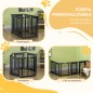Parque Plegable para Perros de 6 Paneles Convertible en Barrera de Seguridad para Mascotas 117x103x74 cm Negro