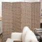 Biombo Separador de Ambientes de 4 Paneles Plegables de Madera de Pino y Fibra de Papel 180x180cm Marrón y Blanco