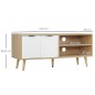 Mueble para TV Moderno con 2 Puertas y 2 Estantes para Televisores de hasta 46" 110x39x48,8 cm Natural y Blanco
