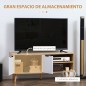 Mueble para TV Moderno con 2 Puertas y 2 Estantes para Televisores de hasta 46" 110x39x48,8 cm Natural y Blanco