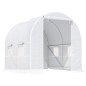 Invernadero de Túnel con Puerta Enrollable y 4 Ventanas para Cultivo Plantas Verduras 245x200x200 cm Blanco Invernadero de Túnel con Puerta Enrollable y 4 Ventanas para Cultivo Plantas Verduras 245x200x200 cm Blanco