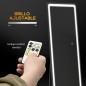 Espejo de Pie de Pared y Suelo con Luz LED y Mando a Distancia con Brillo Ajustable 40x37x157,5 cm Plata y Negro