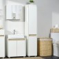 Columna de Baño Armario Alto Auxiliar con Estantes Ajustables para Ducha Aseo Dormitorio 30x33x165 cm Blanco