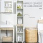 Columna de Baño Armario Alto Auxiliar con Estantes Ajustables para Ducha Aseo Dormitorio 30x33x165 cm Blanco