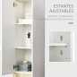 Columna de Baño Armario Alto Auxiliar con Estantes Ajustables para Ducha Aseo Dormitorio 30x33x165 cm Blanco