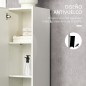 Columna de Baño Armario Alto Auxiliar con Estantes Ajustables para Ducha Aseo Dormitorio 30x33x165 cm Blanco