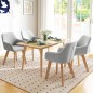 Juego de 2 Sillas de Comedor Modernas Tapizadas en Terciopelo con Patas de Madera para Salón 54x57x80 cm Gris