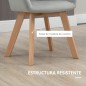 Juego de 2 Sillas de Comedor Modernas Tapizadas en Terciopelo con Patas de Madera para Salón 54x57x80 cm Gris