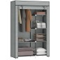 Armario de Tela Plegable Ropero Portátil con 6 Estantes y 1 Barra de Colgar para Dormitorio 103x43x162,5cm Gris