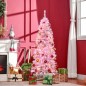Árbol de Navidad Artificial con 618 Ramas 300 Luces LED IP20 Decoración Navideña para Interiores Ø63x180 cm Rosa