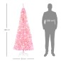 Árbol de Navidad Artificial con 618 Ramas 300 Luces LED IP20 Decoración Navideña para Interiores Ø63x180 cm Rosa