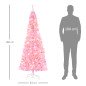 Árbol de Navidad Artificial con 618 Ramas 300 Luces LED IP20 Decoración Navideña para Interiores Ø63x180 cm Rosa