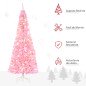 Árbol de Navidad Artificial con 618 Ramas 300 Luces LED IP20 Decoración Navideña para Interiores Ø63x180 cm Rosa