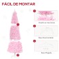 Árbol de Navidad Artificial con 618 Ramas 300 Luces LED IP20 Decoración Navideña para Interiores Ø63x180 cm Rosa