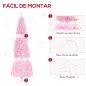 Árbol de Navidad Artificial con 618 Ramas 300 Luces LED IP20 Decoración Navideña para Interiores Ø63x180 cm Rosa