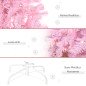Árbol de Navidad Artificial con 618 Ramas 300 Luces LED IP20 Decoración Navideña para Interiores Ø63x180 cm Rosa