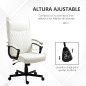 Silla de Oficina con Respaldo Alto Altura Ajustable y Función de Inclinación 65x65x102-112,5 cm Blanco Roto