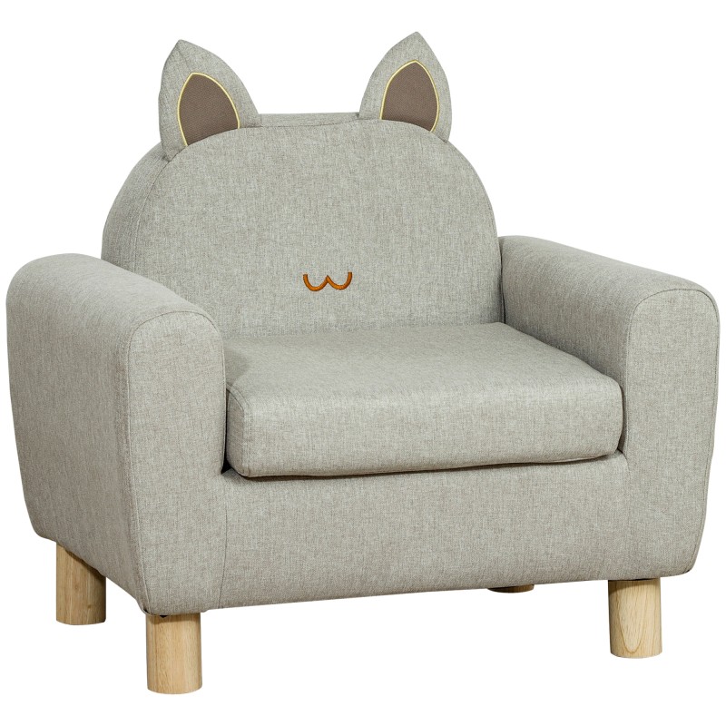 Sillón Infantil Mini Sofá para Niños de +3 Años con Asiento Acolchado y Reposabrazos 61x42x53 cm Marrón Sillón Infantil Mini Sofá para Niños de +3 Años con Asiento Acolchado y Reposabrazos 61x42x53 cm Marrón