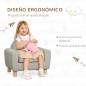 Sillón Infantil Mini Sofá para Niños de +3 Años con Asiento Acolchado y Reposabrazos 61x42x53 cm Marrón