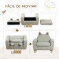 Sillón Infantil Mini Sofá para Niños de +3 Años con Asiento Acolchado y Reposabrazos 61x42x53 cm Marrón Sillón Infantil Mini Sofá para Niños de +3 Años con Asiento Acolchado y Reposabrazos 61x42x53 cm Marrón