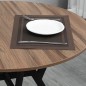 Mesa de Comedor Redonda de Estilo Industrial con Encimera de Madera y Marco de Acero Ø90x76 cm Marrón