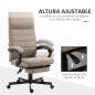 Silla de Oficina Reclinable con Altura Ajustable Reposabrazos y Reposapiés Retráctil 68x67x106-114 cm Marrón
