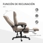 Silla de Oficina Reclinable con Altura Ajustable Reposabrazos y Reposapiés Retráctil 68x67x106-114 cm Marrón