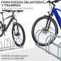 Aparcamiento para 5 Bicicletas Estacionamiento para Aparcar Bicicletas para Interior y Exterior 145x33x27cm Plata