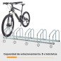 Aparcamiento para 5 Bicicletas Estacionamiento para Aparcar Bicicletas para Interior y Exterior 145x33x27cm Plata