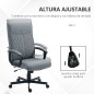 Silla de Oficina con Respaldo Alto Altura Ajustable y Función de Inclinación 65x72x102-112,5 cm Gris Oscuro