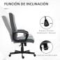 Silla de Oficina con Respaldo Alto Altura Ajustable y Función de Inclinación 65x72x102-112,5 cm Gris Oscuro
