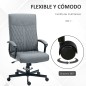 Silla de Oficina con Respaldo Alto Altura Ajustable y Función de Inclinación 65x72x102-112,5 cm Gris Oscuro