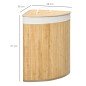 Cesto para Ropa Sucia de Bambú Capacidad de 55L Cesta para la Colada en Forma de Abanico 38x38x57 cm Natural