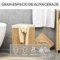 Cesto para Ropa Sucia de Bambú Capacidad de 55L Cesta para la Colada en Forma de Abanico 38x38x57 cm Natural
